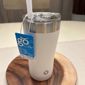 Go Bottle White 20oz Tumbler with Straw